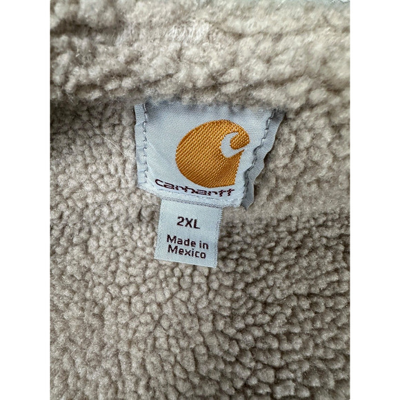 Carhartt Canvas Fleece Sherpa Lined Vest Size 2XL Brown Mens V26-DK8 Outdoor - Picture 3 of 8